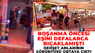 Kocanın eşini defalarca bıçakladığı olayın kamera görüntüleri ortaya çıktı