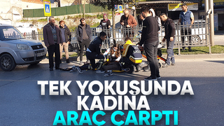Adapazarı'nda hafif ticari aracın çarptığı kadın yaralandı.