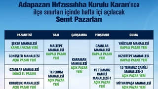 Adapazarı'nda pazarların günlerinde değişiklik