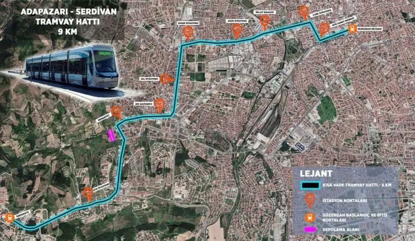 Adapazarı-Serdivan Tramvay Hattı Projesi'nde bir eşik daha geçildi