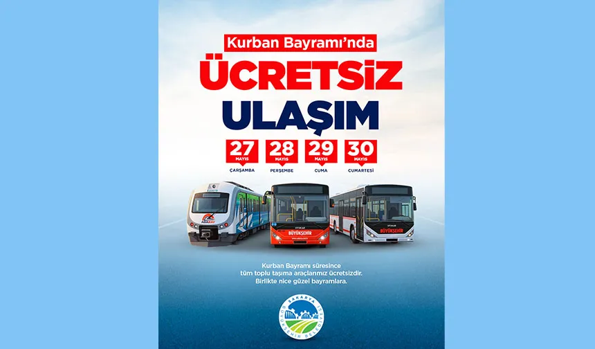 ADARAY, metrobüs ve belediye otobüsleri bayramda ücretsiz