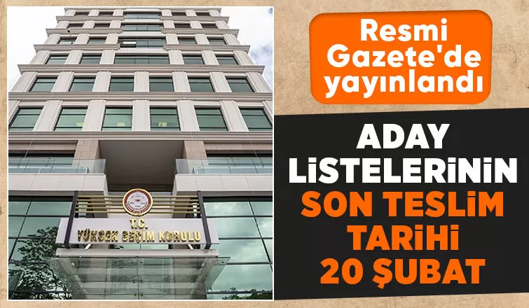 Aday listelerinin teslim yöntemlerine ilişkin YSK kararı Resmi Gazete’de