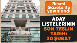 Aday listelerinin teslim yöntemlerine ilişkin YSK kararı Resmi Gazete’de