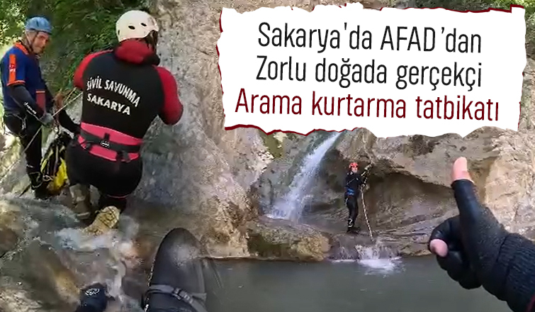 AFAD ekiplerinden şelalede zorlu eğitim