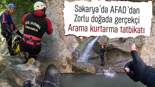 AFAD ekiplerinden şelalede zorlu eğitim