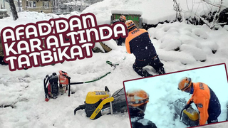 Kar altında tatbikat yaptılar