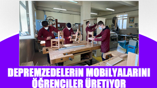 Afetzedelerin eksik mobilyalarını lise öğrencileri üretiyor