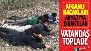 Afganlı kaçakları vatandaş tarlalardan topladı
