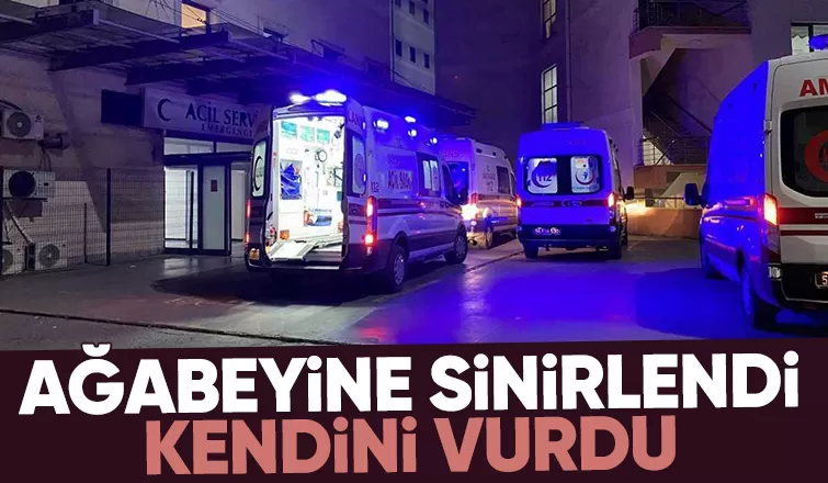 Ağabeyine kızıp silahla kendini vurdu