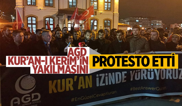 AGD'li gençler, İsveç'te Kur'an'ın yakılmasına tepki gösterdi