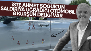 Ahmet Soğuk'un otomobili kurşun yağmuruna tutulmuş