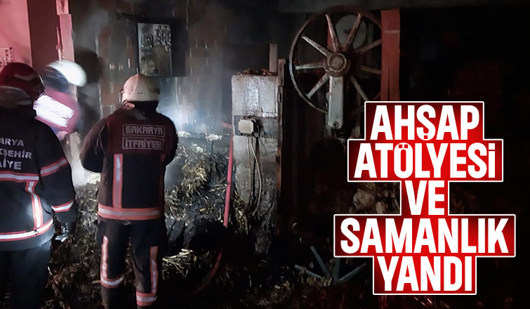 Ahşap atölyesi ve samanlık küle döndü