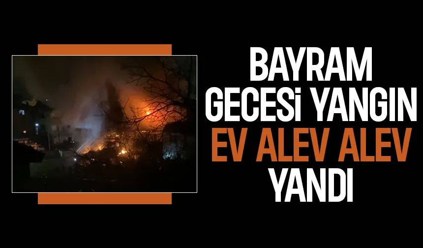 Ahşap ev alev alev yandı