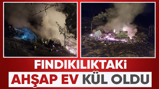 Ahşap ev alev alev yandı