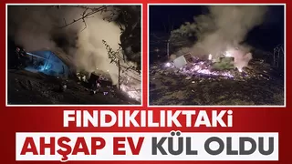 Ahşap ev alev alev yandı
