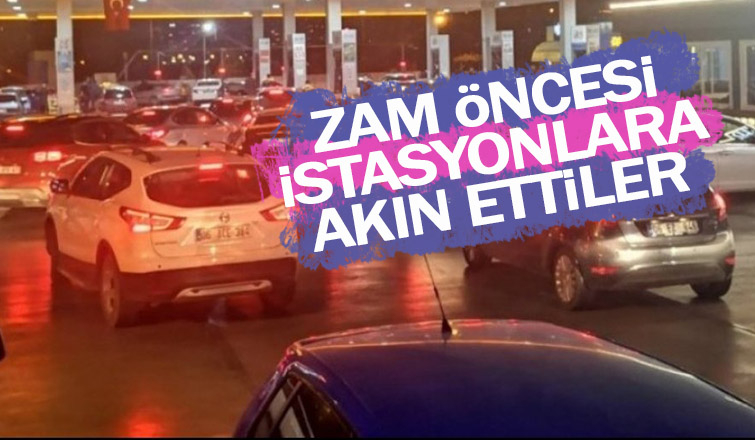 Akaryakıt istasyonlarında kuyruk