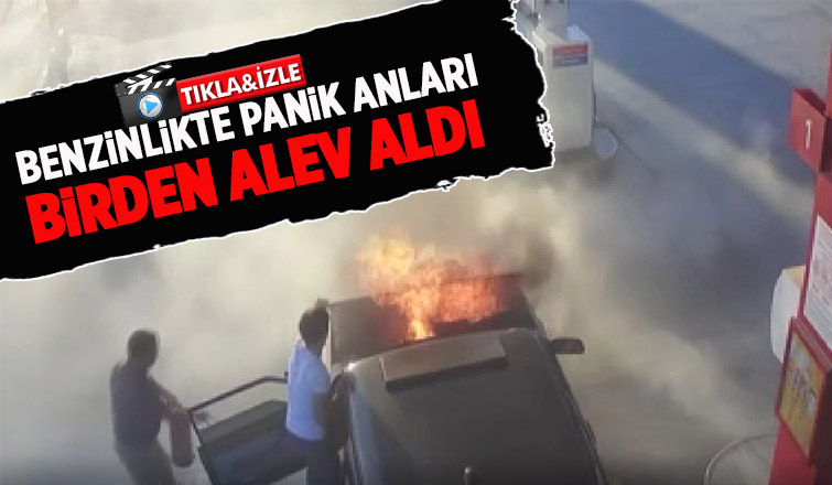 Akaryakıt istasyonunda panik anları kamerada