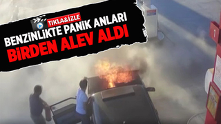 Akaryakıt istasyonunda panik anları kamerada