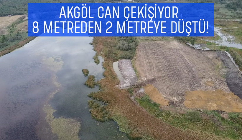 Akgöl yok olmak üzere, su seviyesi 2 metreye düştü