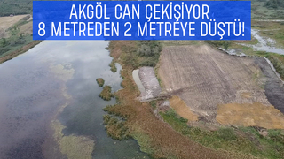 Akgöl yok olmak üzere, su seviyesi 2 metreye düştü