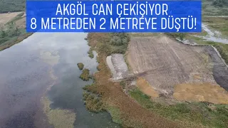 Akgöl yok olmak üzere, su seviyesi 2 metreye düştü