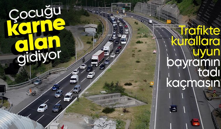 Akın akın gidiyorlar: Bayram trafiği havadan görüntülendi...