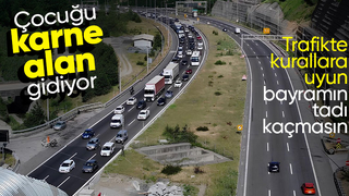 Akın akın gidiyorlar: Bayram trafiği havadan görüntülendi...