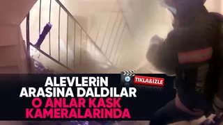 Aksiyon film sahnesi değil, itfaiyenin yangına müdahalesi