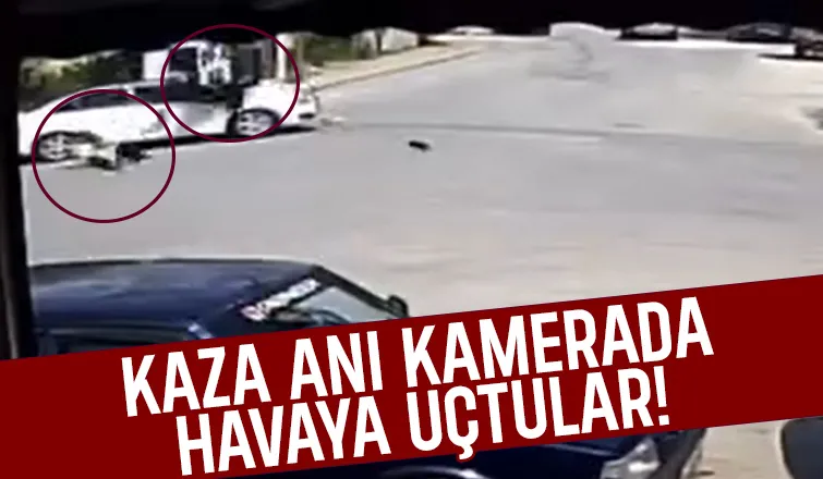 Akyazı'da 2 kişinin yaralandığı kaza kamerada