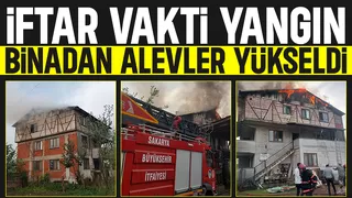 Akyazı'da 3 katlı binada yangın