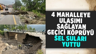 Akyazı'da 4 mahalleye ulaşımı sağlayan geçici köprü yıkıldı