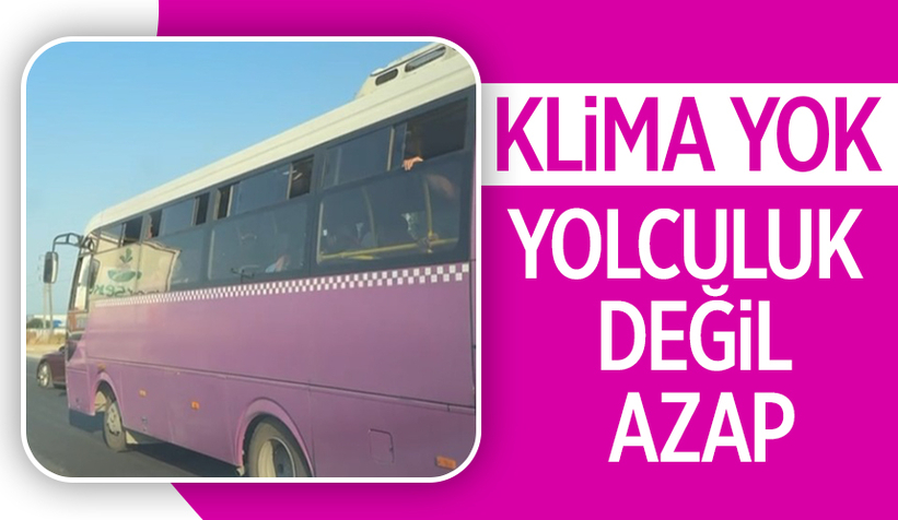 Akyazı'da 40 derecede klimasız otobüste yolculuk