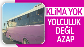 Akyazı'da 40 derecede klimasız otobüste yolculuk