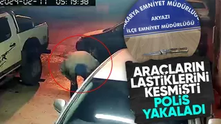 Akyazı'da araçların lastiklerini kesen şüpheli yakalandı