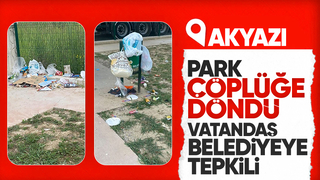 Akyazı'da belediyeye çöp tepkisi
