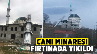 Akyazı'da cami minaresi yıkıldı