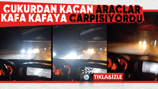 Akyazı'da çukurdan kaçan araçlar az kalsın kafa kafaya çarpışıyordu