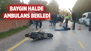 Akyazı'da devrilerek sürüklenen motosikletli yaralandı