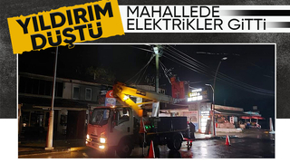 Akyazı da enerji hattına yıldırım düştü