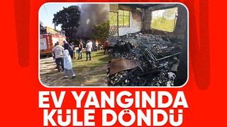 Akyazı'da ev alev alev yandı