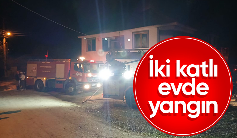 Akyazı da ev yangını