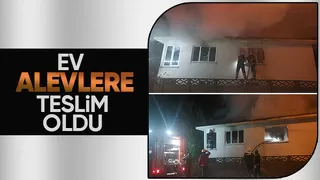 Akyazı da ev yangını