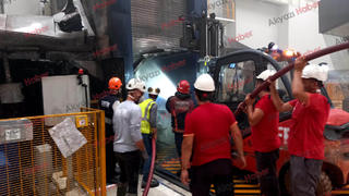 Akyazı'da fabrikada yangın paniği