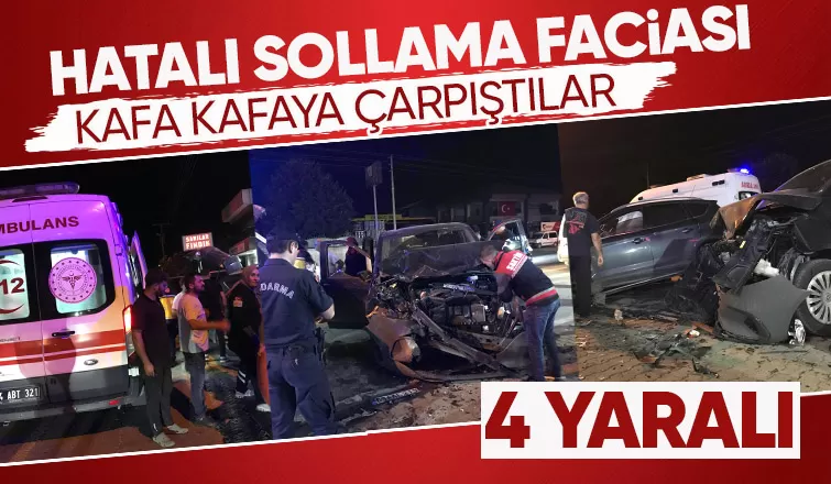 Akyazı da feci kaza 4 yaralı