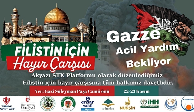 Akyazı'da Filistin için hayır çarşısı açıldı