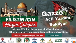 Akyazı'da Filistin için hayır çarşısı açıldı