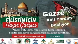 Akyazı'da Filistin için hayır çarşısı açıldı