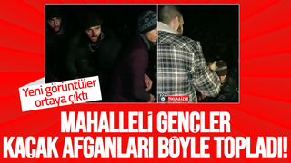 Akyazı'da gençler kaçan Afganlıları tarladan böyle topladı