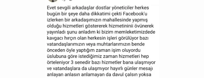 Akyazı'da hizmet alamayan muhtarın isyanı