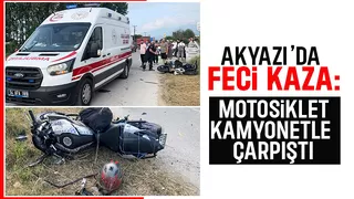 Kamyonet ile motosiklet çarpıştı 1 ağır yaralı